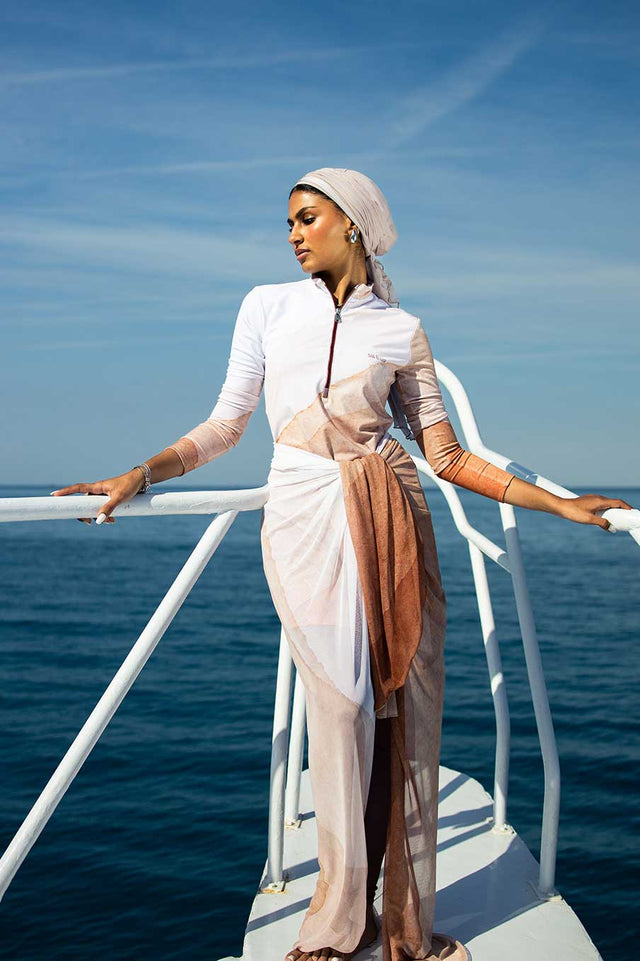 Sandy Bloom Printed Tulle Waist Wrap Swim Cover-Up