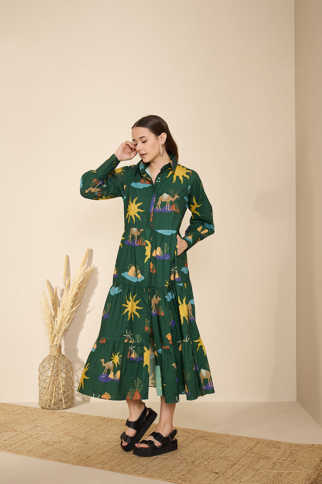 Riviera in Hidden Spring Print (Green)