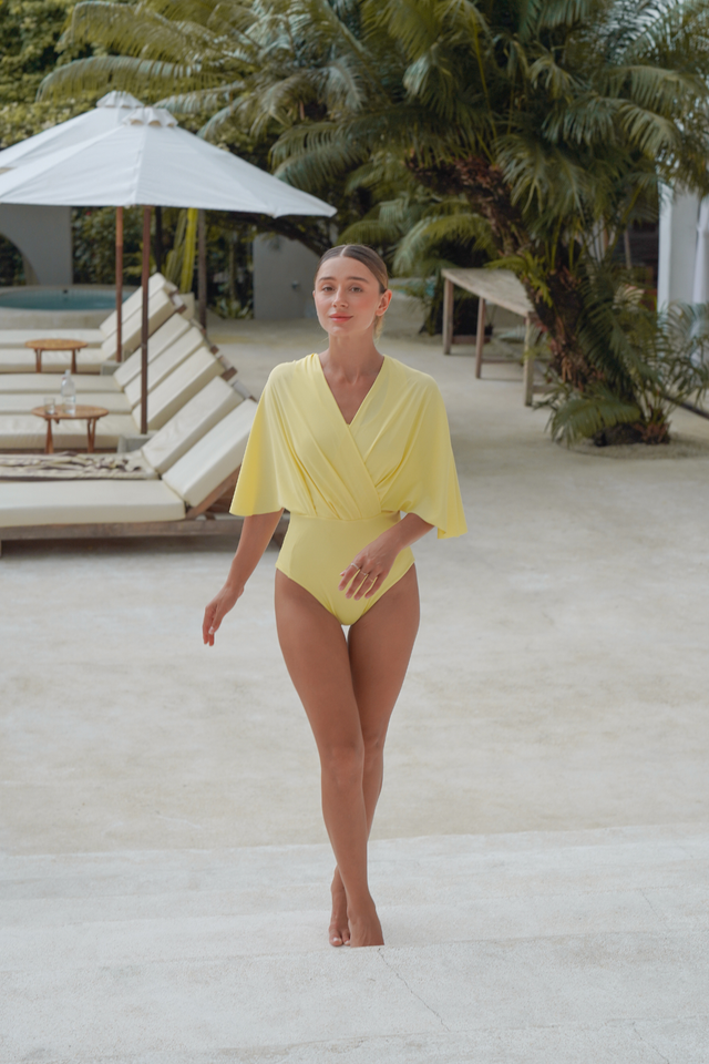 Ella swim set with real wrap skirt - Honey