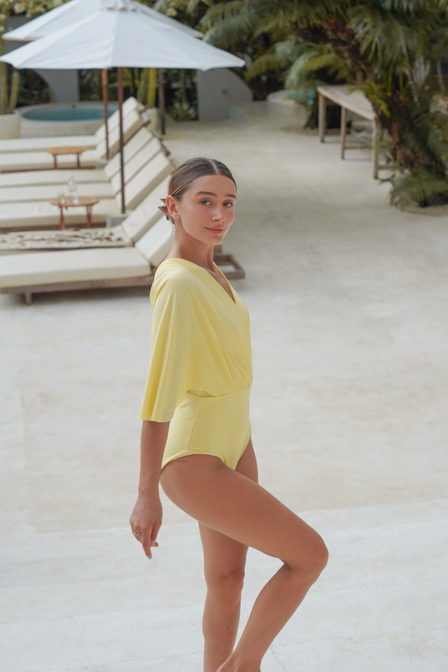 Ella swim set with real wrap skirt - Honey