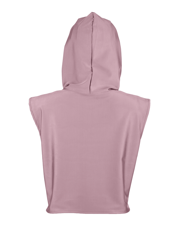 Swim Hood Mocha Cropped Sleeveless Hooded Swim Top