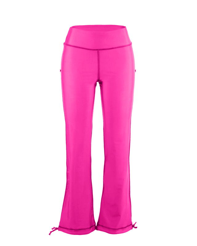 Bright Pink Ankle-Length Swim Bottom with Hem Ties