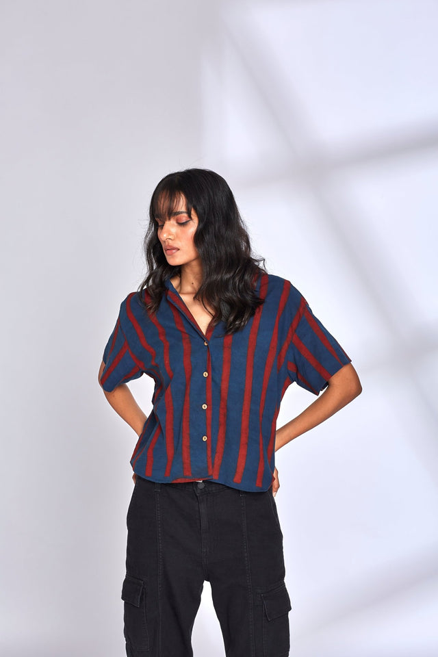 Aaroo Indigo Shirt - Shirt - Mizyana