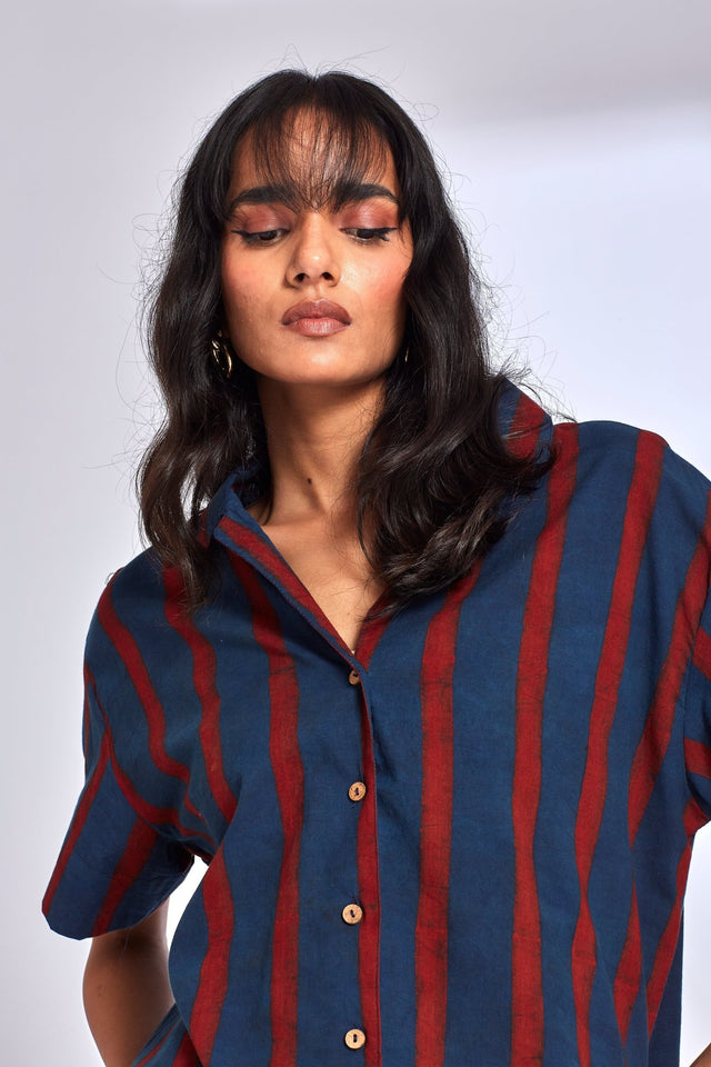 Aaroo Indigo Shirt - Shirt - Mizyana