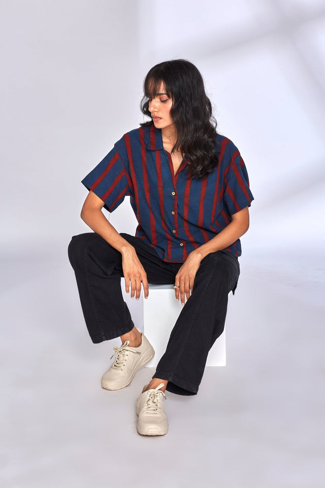 Aaroo Indigo Shirt - Shirt - Mizyana