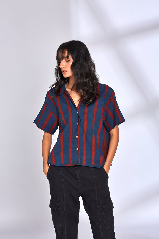 Aaroo Indigo Shirt - Shirt - Mizyana