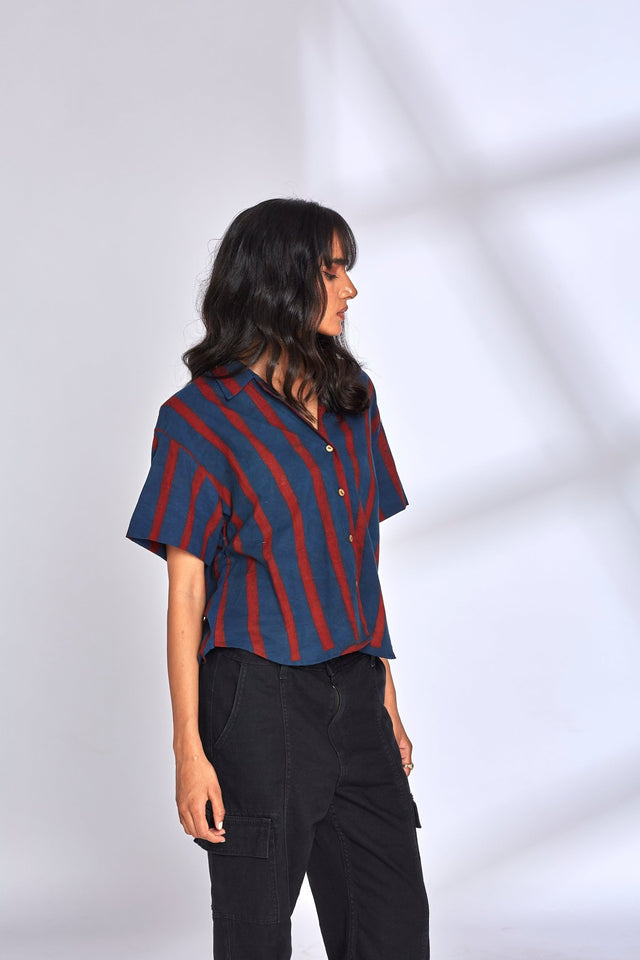 Aaroo Indigo Shirt - Shirt - Mizyana