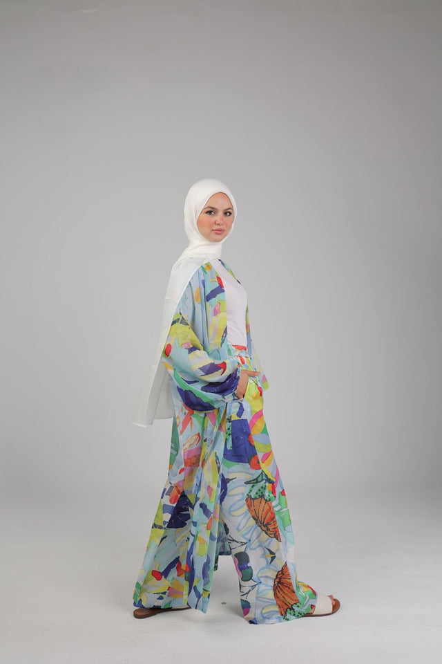 Abstract Satin Pants - Trousers - Mizyana