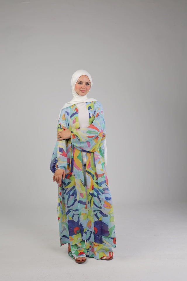 Abstract Satin Pants - Trousers - Mizyana