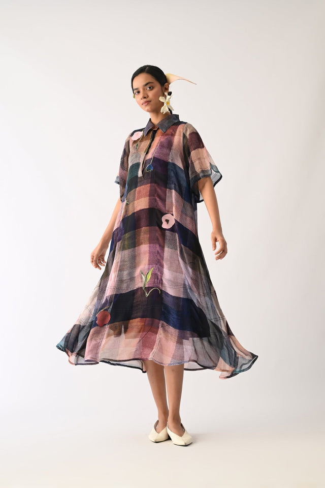 Afterglow Overlay Appliqué Dress - Dress - Mizyana