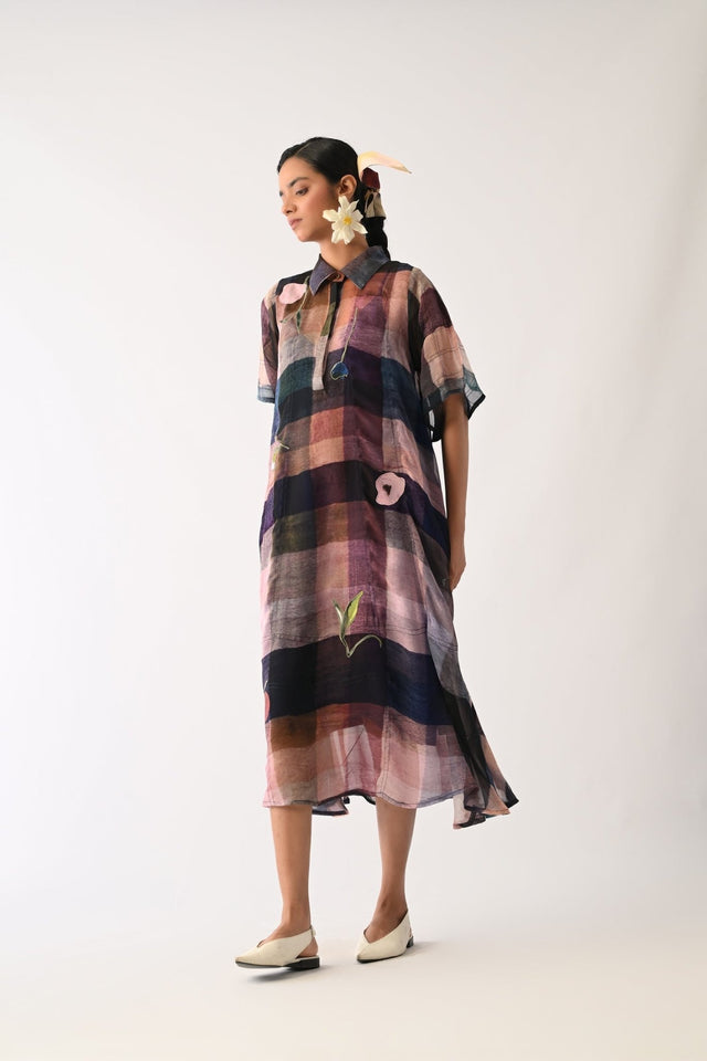 Afterglow Overlay Appliqué Dress Set - Dress - Mizyana