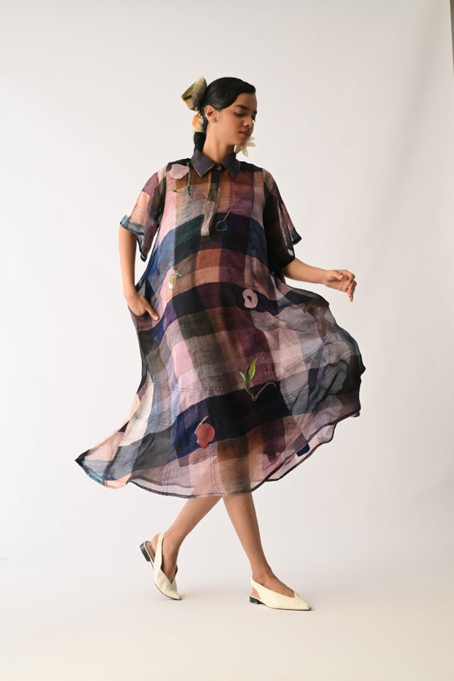 Afterglow Overlay Appliqué Dress Set - Dress - Mizyana