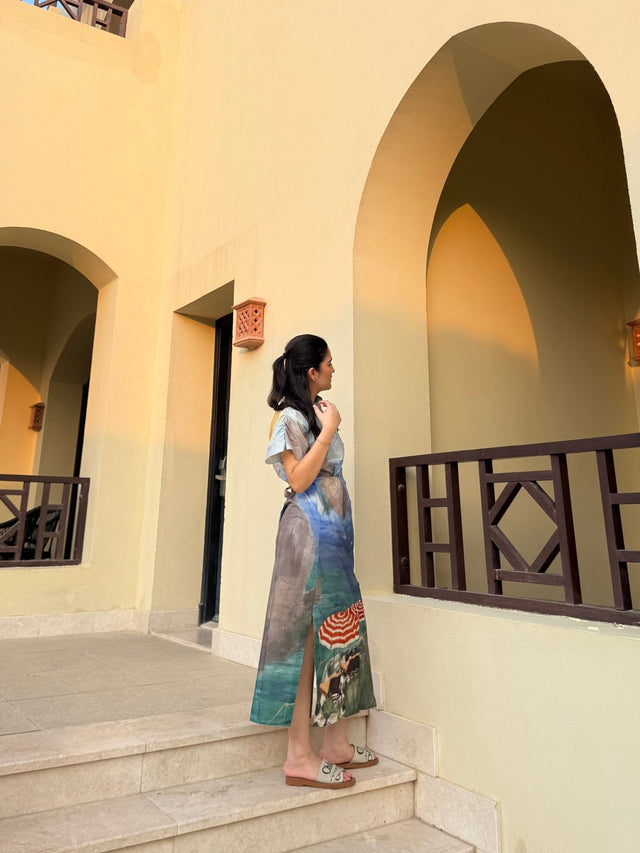 Alessia Dress in Capri Coast Print - Dress - Mizyana