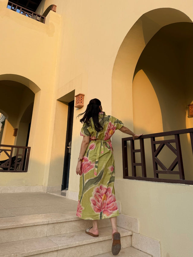 Alessia Dress in Tuscan Olive Print - Dress - Mizyana