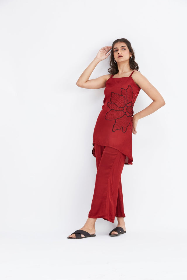 Alina Red co-ord set - Co-ord Set - Mizyana