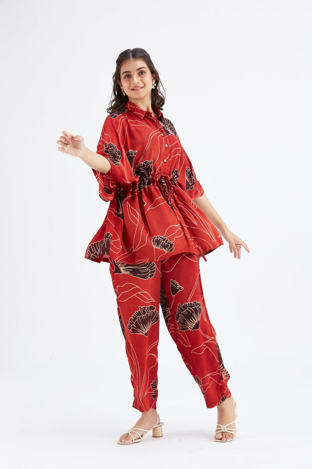 Amae Red co-ord set - Co-ord Set - Mizyana