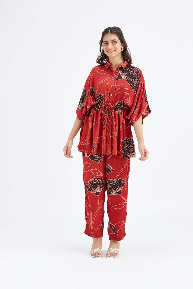 Amae Red co-ord set - Co-ord Set - Mizyana