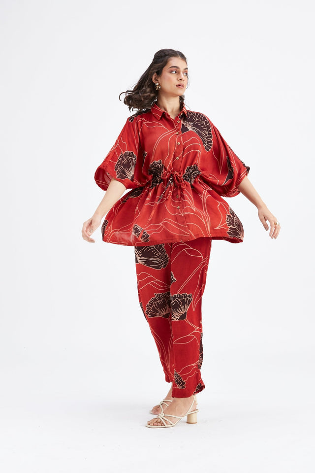 Amae Red co-ord set - Co-ord Set - Mizyana