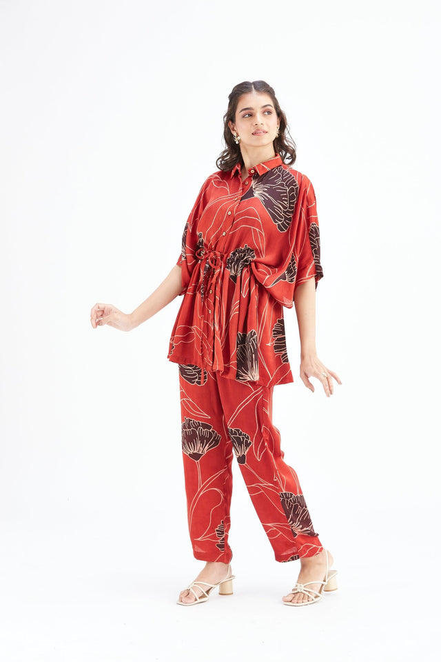Amae Red co-ord set - Co-ord Set - Mizyana