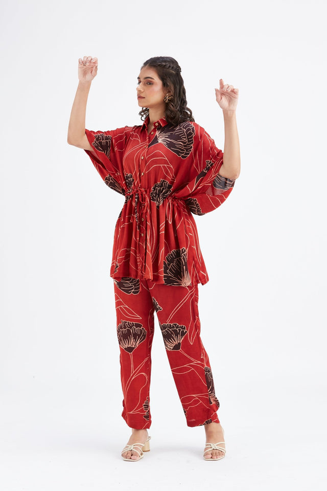 Amae Red co-ord set - Co-ord Set - Mizyana