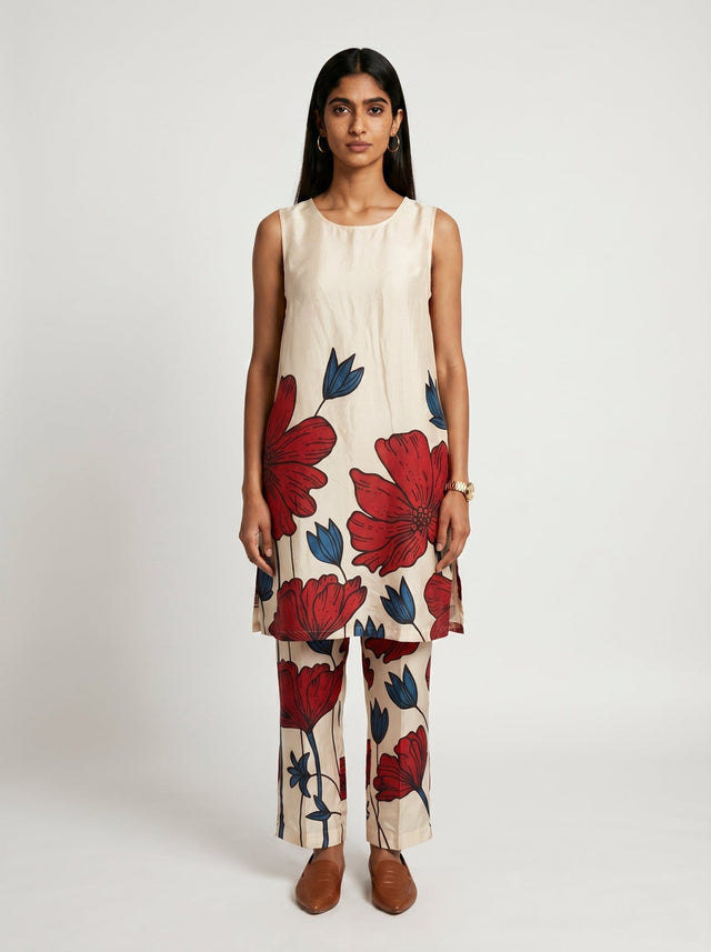 Ana White Modal Kurta set - Two-Piece Set - Mizyana