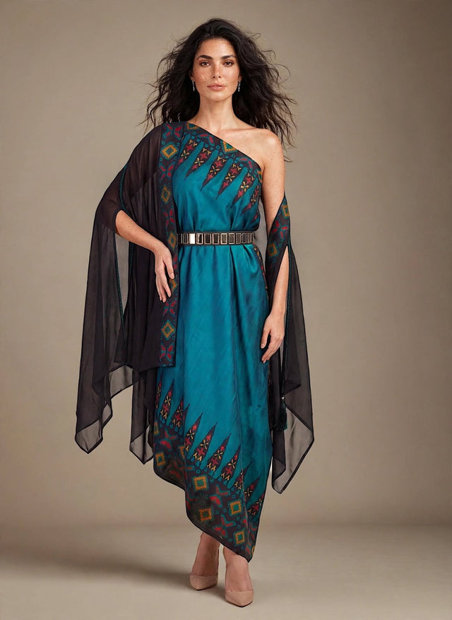 ankara blu cape set - Three-Piece Set - Mizyana