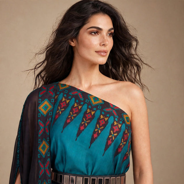 ankara blu cape set - Three-Piece Set - Mizyana