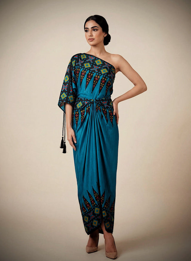 Ankara blu pleat - Kaftan - Mizyana