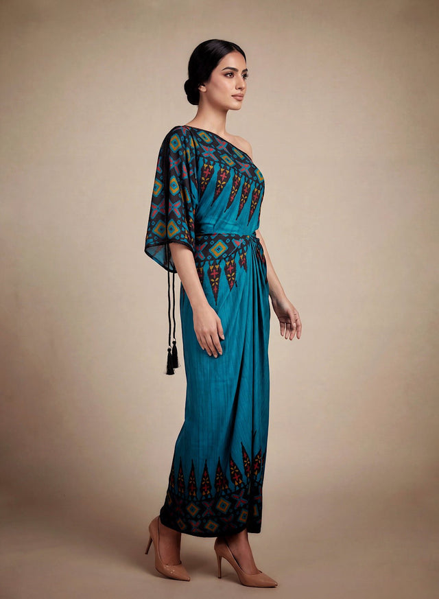 Ankara blu pleat - Kaftan - Mizyana
