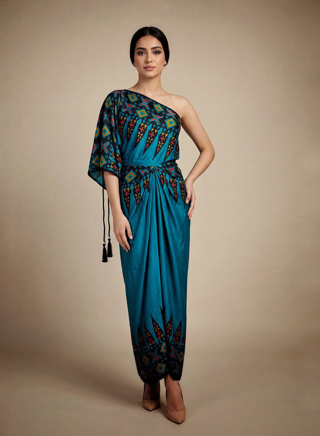 Ankara blu pleat - Kaftan - Mizyana