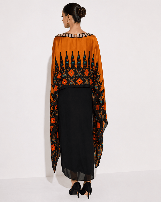 Ankara gold drape skirt set - Two-Piece Set - Mizyana