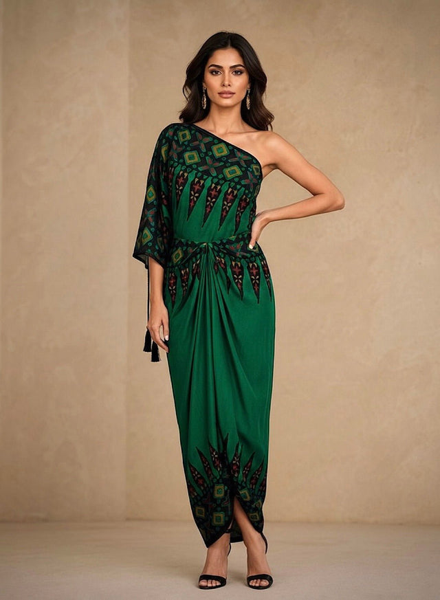 Ankara green pleat - Kaftan - Mizyana