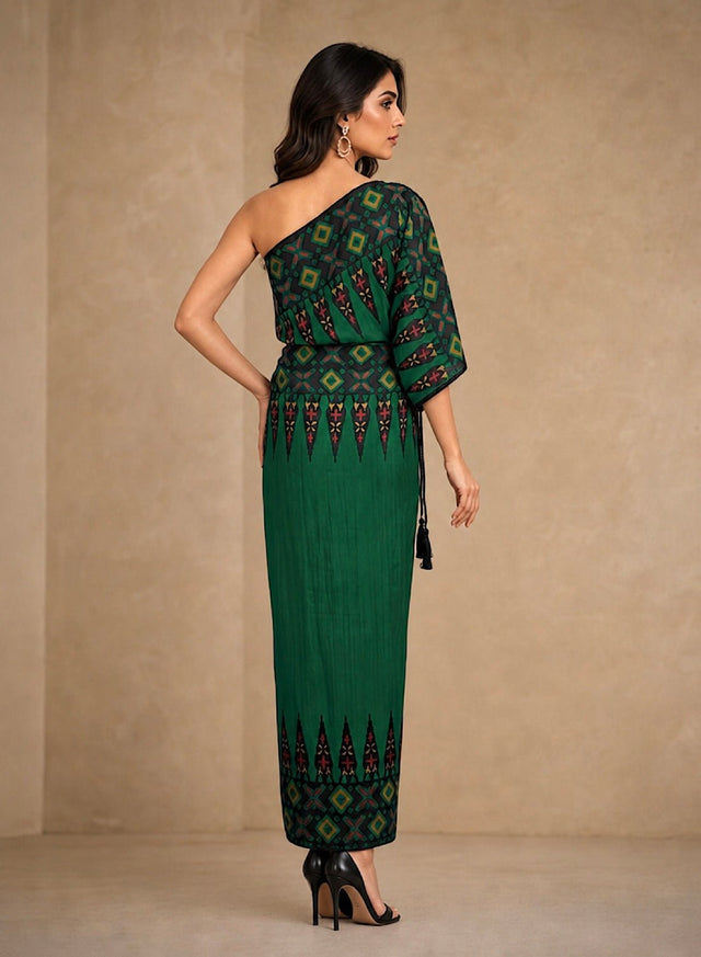 Ankara green pleat - Kaftan - Mizyana