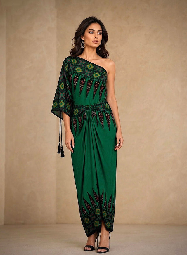 Ankara green pleat - Kaftan - Mizyana