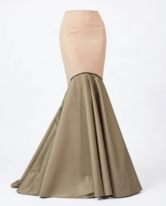 Arin Blush Taupe Mermaid Flare Skirt - Skirt - Mizyana