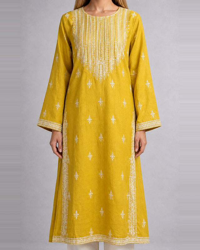 Artisan Embroidered Cotton Kurta - Tunic - Mizyana