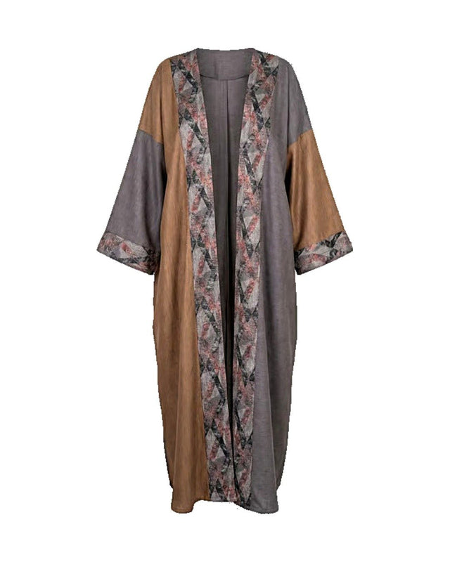 Artisan Linen Cotton Embellished Abaya - Abaya - Mizyana