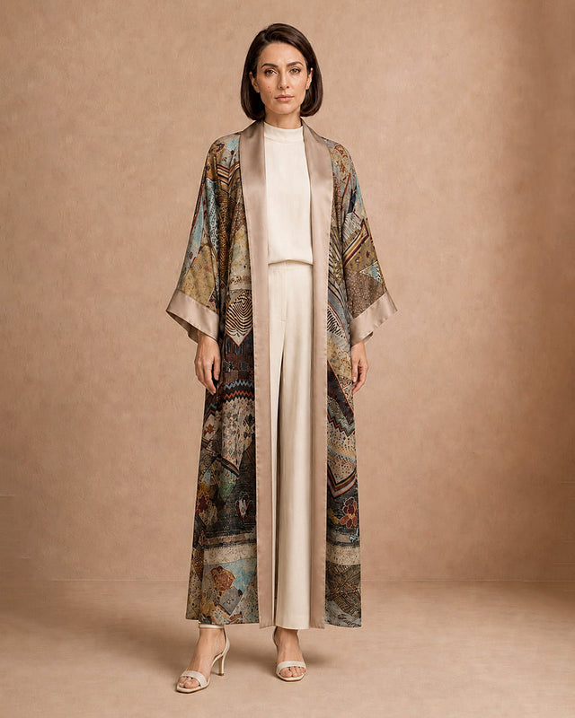 Artistic Touch Linen Kimono - Kimono - Mizyana