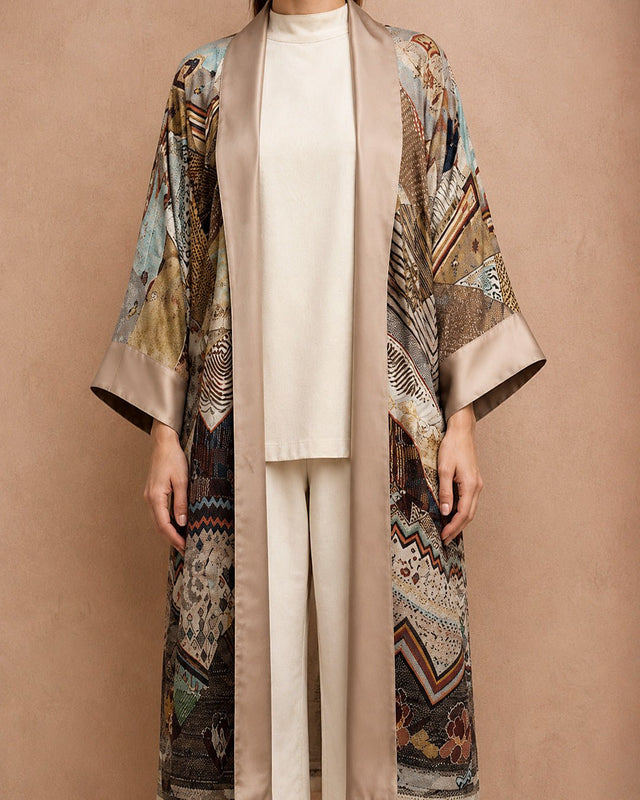 Artistic Touch Linen Kimono - Kimono - Mizyana