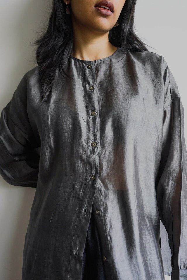 Ash: Collarless Shirt - Shirt - Mizyana