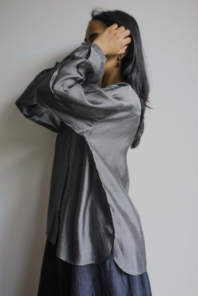 Ash: Collarless Shirt - Shirt - Mizyana