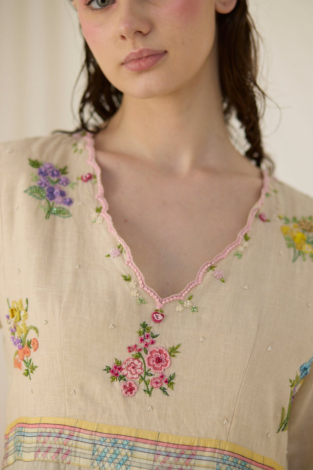 Ash Embroidered Dress - Dress - Mizyana