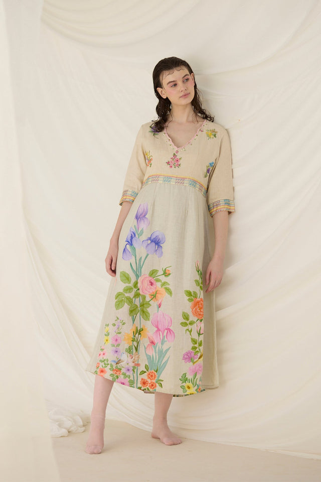 Ash Embroidered Dress - Dress - Mizyana