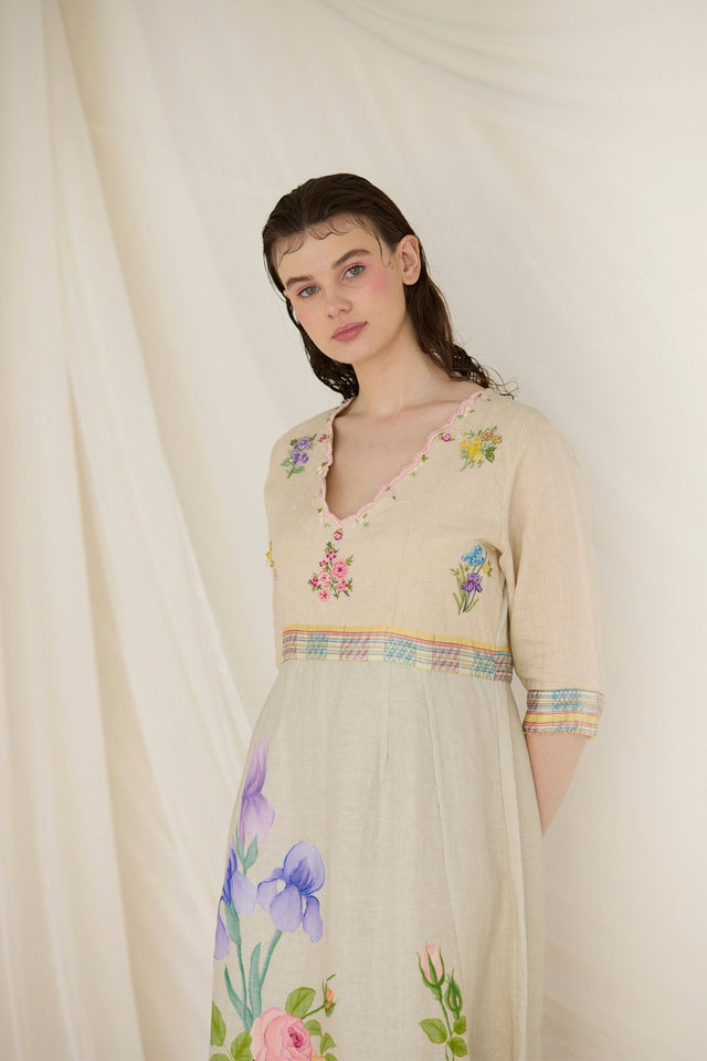 Ash Embroidered Dress - Dress - Mizyana