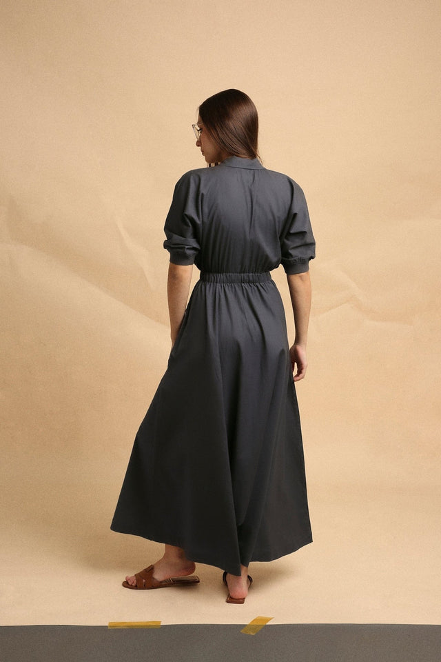 Ash Gray Collar Sphara Jumpsuit - Jumpsuit - Mizyana