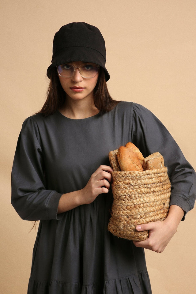 Ash Gray Rib Vasara Dress - Dress - Mizyana