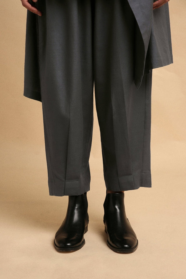 Ash Gray Toga Co-Ord Set (2 PCS) - Two-Piece Set - Mizyana