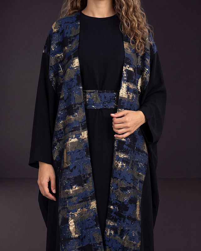 Aurora Textured Belted Abaya - Abaya - Mizyana