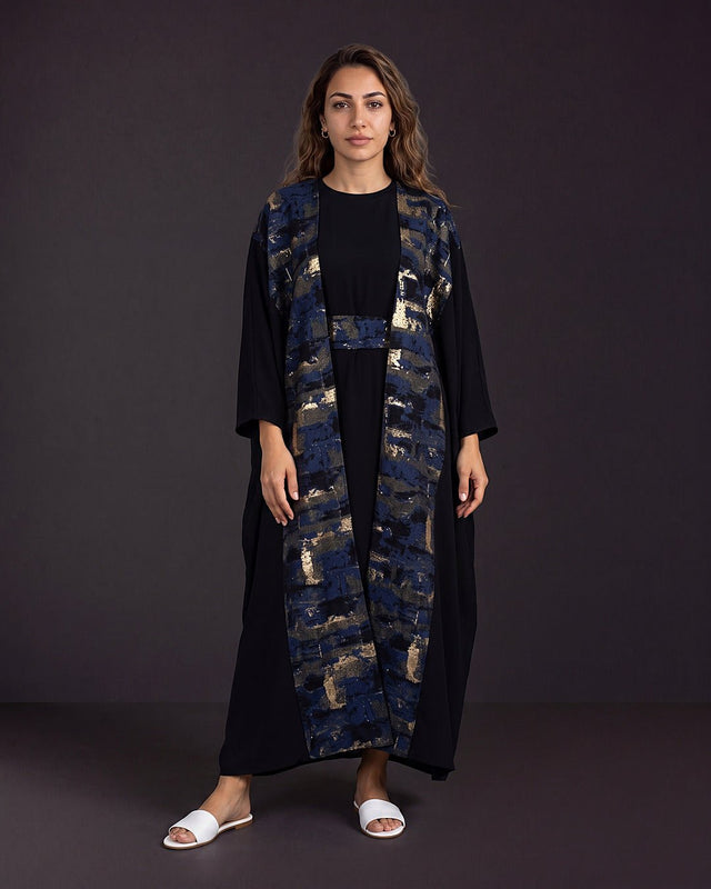 Aurora Textured Belted Abaya - Abaya - Mizyana