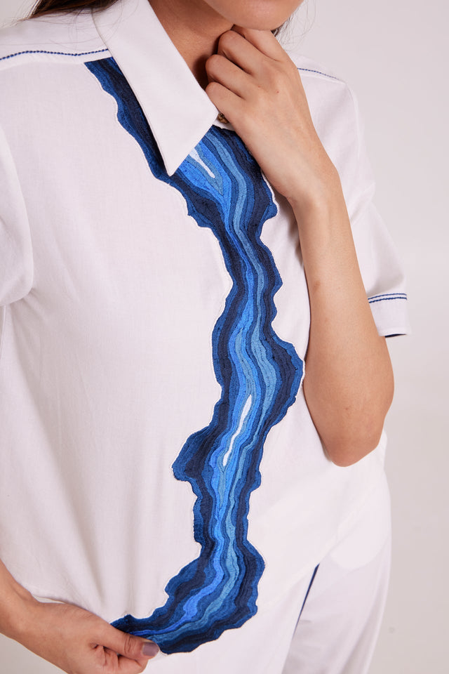 Avisa - Blue Current Co-ord Set - Co-ord Set - Mizyana